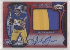 2021 Certified Freshman Fabric Signatures Mirror Red /199 Jacob Harris Auto 5m1