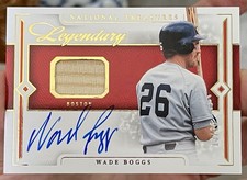 2024 Panini National Treasures Wade Boggs GAME USED BAT ON CARD AUTO /25 Red Sox
