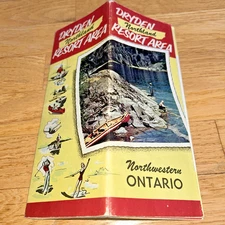 1950s DRYDEN NORTHLAND RESORT AREA Brochure / Map ONTARIO CANADA