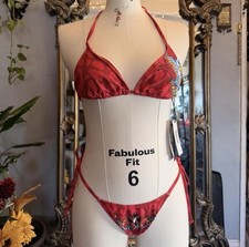 Ed Hardy Red Tattoo Butterfly Cross Print Bik...
