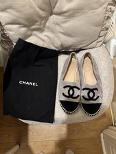 CHANEL Espadrilles Suede Purple & Black Size 6