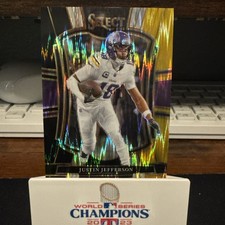 2025 Panini Select #163 Justin Jefferson Black and Gold Prizm Shock