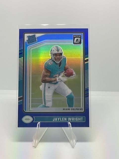 2024 Donruss Optic #249 - Jaylen Wright -Rated Rookie Blue Prizm Silver - /199