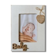 Baby Picture Frame 4x6 White Vertical Holds A Woven Heart Saying Love You to ...