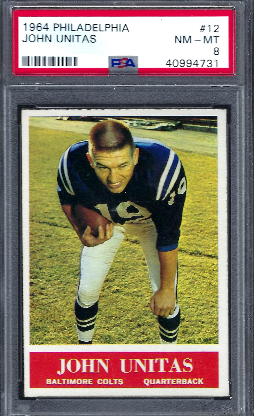 1964 Philadelphia #012 PSA 8 John Unitas Colts 12 Nice!