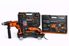 Trapano Avvitatore a Percussione 710W Velocità Regolabile Mandrino 13mm 150 ACC