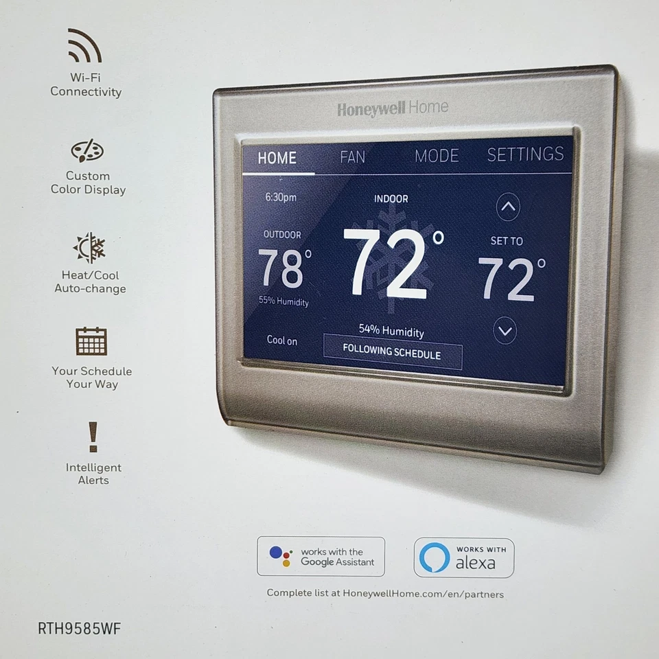 Termostato programável cor inteligente Honeywell RTH9585WF cinza - Imagem 2 de 4