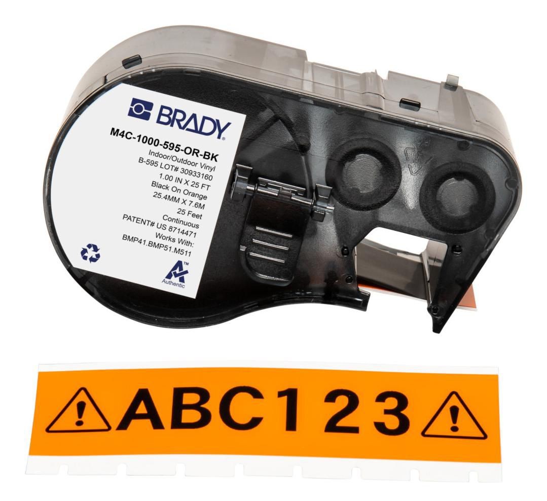 Brady M4C-1000-595-OR-BK BMP41/BMP51/BMP53/M511 Label