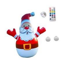 Image of Christmas Inflatable Santa Claus Holiday Scene Layout Decorative with Remote