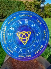 Pagan Celtic Wiccan Wheel Of The Year Plaque/Plate Altar Decoration.