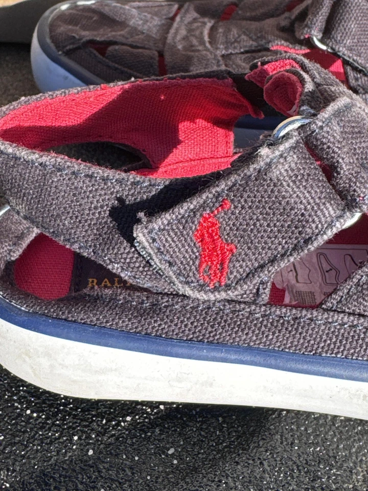 Polo Ralph Lauren Zapatos Niño Pequeño 7 Lijadora Fisherman II Sandalias Lona Informales Foto 3 de 4
