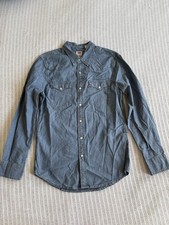 Levi's Western Denim Shirt Mens Small Blue Long Sleeve Snap Button Pockets