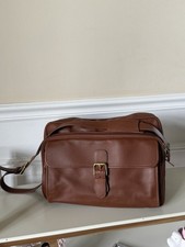 Borsa da trasporto Coach vintage doppio scomparto, pelle marrone inglese