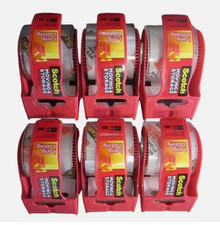 6 - 3M Scotch Moving Storage Packaging Tape w/Re-Fillable Dispenser 1.88"x800"