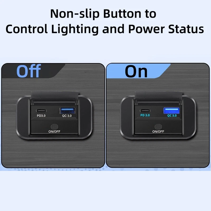 2 PIEZAS 12V Doble Puerto USB Salida Panel Montaje Rápido Cargador Coche Enchufe Tapa Impermeable Foto 2 de 4