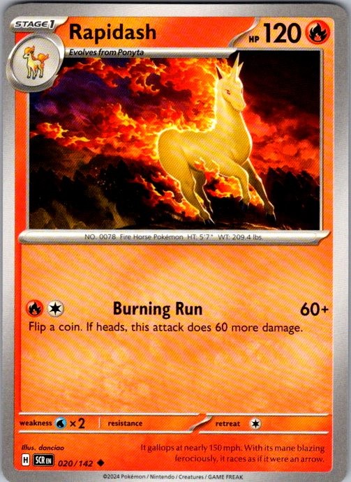 Rapidash 020/142 Uncommon Stellar Crown Pokemon Near Mint