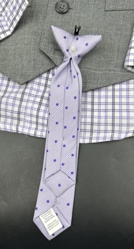 Van Heusen Suit Toddler Boys 3T Gray 4 Piece Set Pants Shirt Vest Tie - Picture 6 of 12