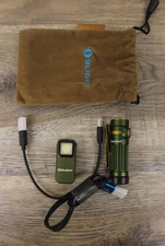 Olight Baton 4 Rechargeable EDC Powerful Flashlight 1300 LM with Clip - OD Green