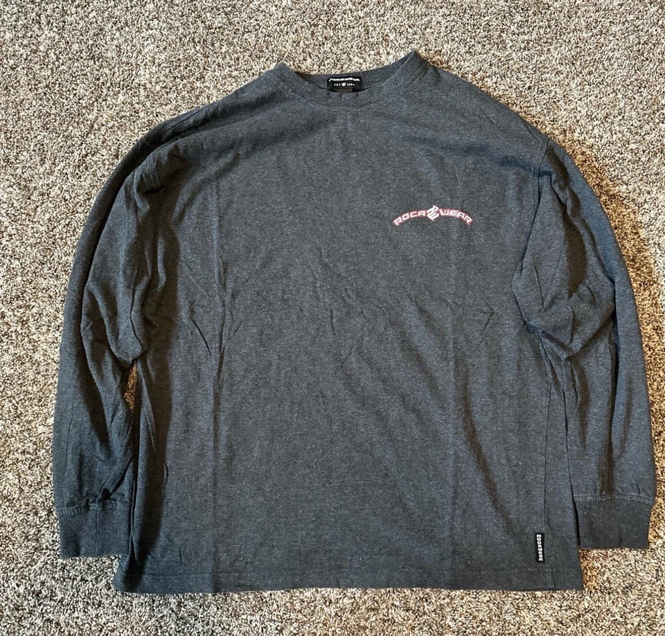 Camiseta gris vintage Rocawear manga larga para hombre talla XL Foto 2 de 4