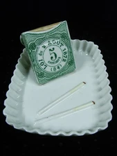 🇫🇷 OLD PYROGEN PORCELAIN MATCHBOX ASHTRAY TROMPE L'OEIL 1872