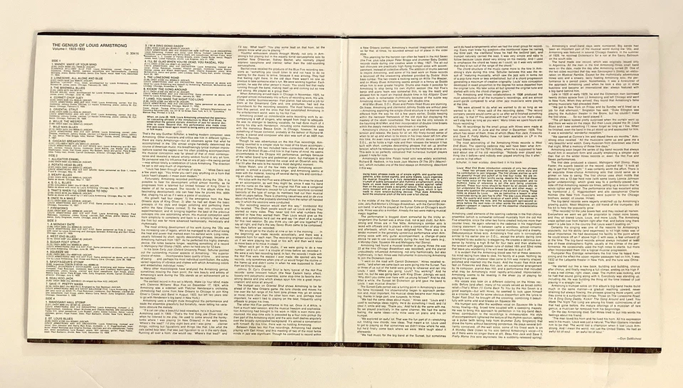 LOUIS ARMSTRONG (VG+) The Genius of Vol. 1 LP x2 1971 Vinyl 12” COLUMBIA RECORDS - Image 3 of 4