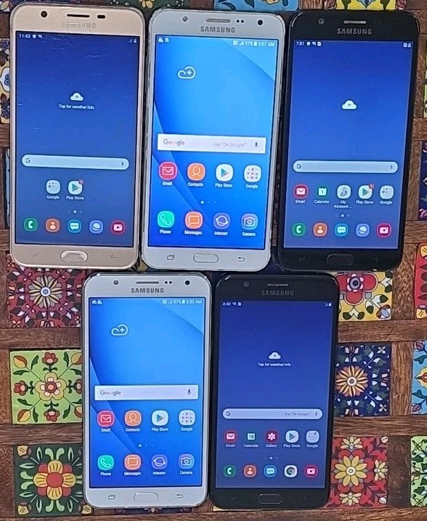 Wholesale Lot: Samsung Galaxy J7, Verizon, T-Mobile, TracFon