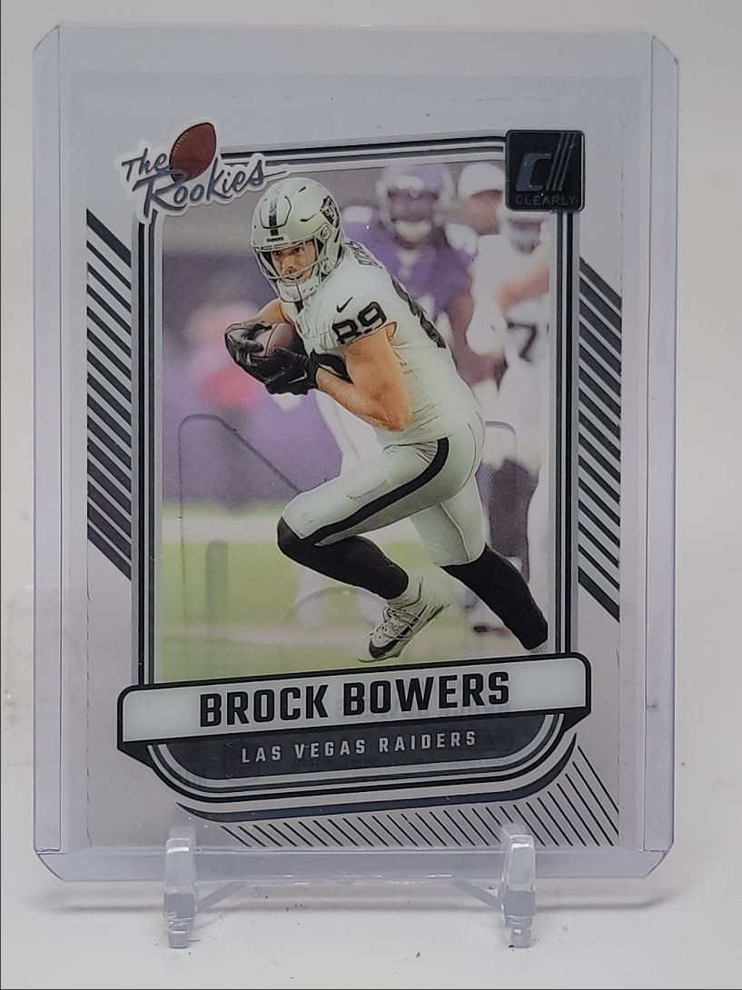 BROCK BOWERS 2024 CLEARLY DONRUSS THE ROOKIES FOOTBALL RAIDERS RC Q4841