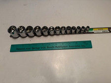 CHROME VANADIUM 13PC SAE 3/8" DRIVE - 6 POINT STANDARD SOCKET SET  RAIL