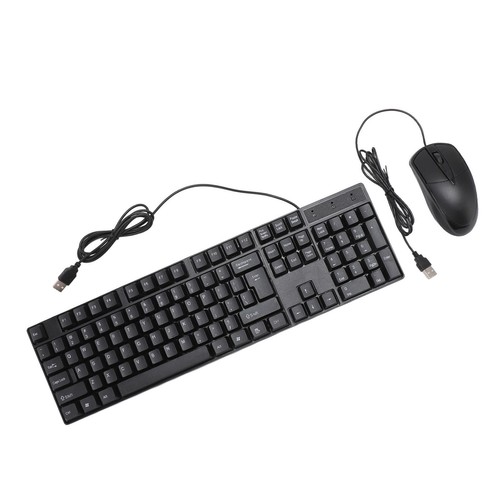 Wired USB Keyboard Mouse Set Ergonomic 104 Keys Keyboard Comfortable Grip Mou FY - Afbeelding 24 van 24