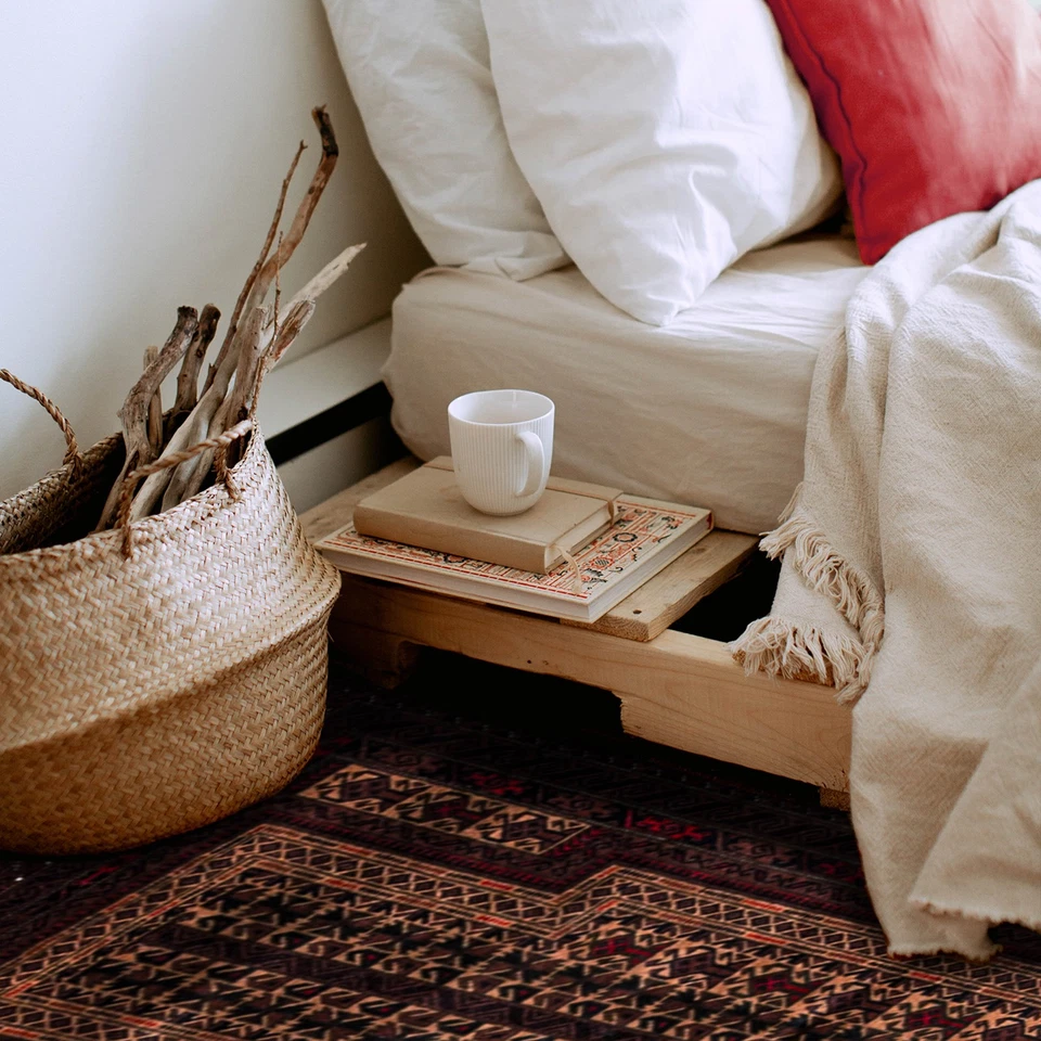 Alfombra tradicional vintage anudada a mano alfombra de lana oriental de 3'1" x 4'6" Foto 2 de 4