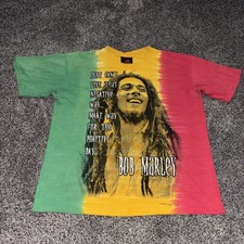 Bob Marley Zion Rootswear Tie Dye T-Shirt 1999 Rasta USED Medium Read Info