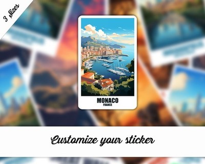 Monaco sticker France sticker car suitcase sticker travel sticker souvenir
