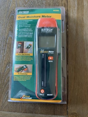 Extech MO260: Combination Pin/Pinless Moisture Meter With Manual and Soft Case