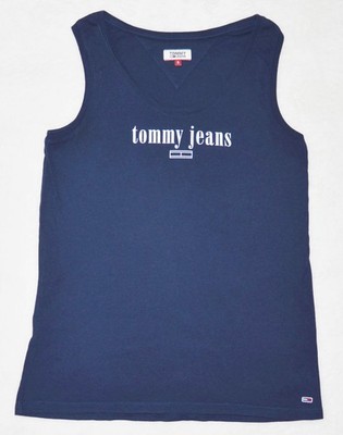 Tommy Hilfiger Jeans Damen Tank Top Größe S 36 dunkelblau 100% Baumwolle