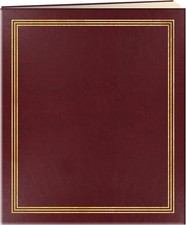 XL 50 Beige Page Scrapbook 25 Sheets , Burgundy Red