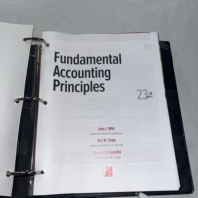 Fundamental Accounting Principles 23rd Edition Loose Leaf Textbook