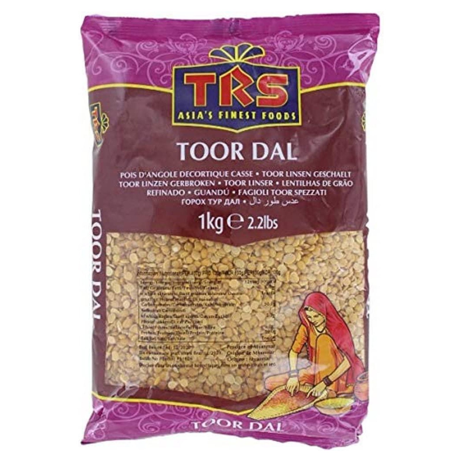 TRS Toor Dal Plain 1Kg Authentic Indian Premium Lentils