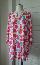 Gretchen Scott Designs Cotton Gauze Whale Tunic Cover Up Large