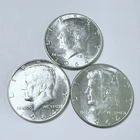 1964 KENNEDY SILVER HALF DOLLARS LOT OF 3, 90% GEM/BU MINT STATE DETAILS #9671