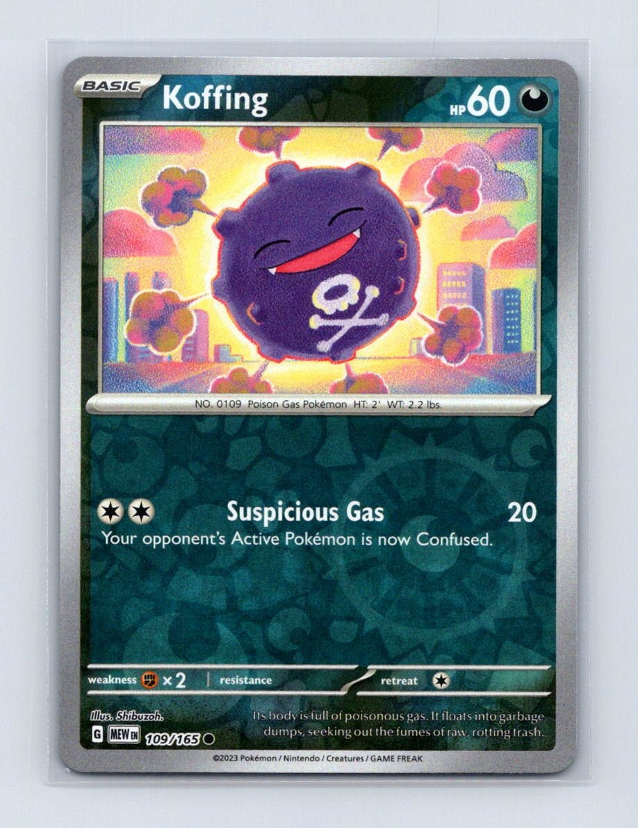 Koffing 109/165 Common 151 Pokemon Reverse Holo Near Mint