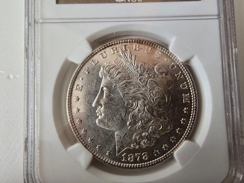 1878 7 Tail Feather/reverse of 1878 Morgan Silver Dollar NGC MS62!