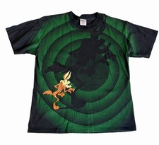 Vintage 1992 Wile E Coyote All Over Print T Shirt Size L Looney Tunes EUC