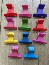 Vintage Plastic Claw Clips Hair Accessories Assorted Colors Set Of 11