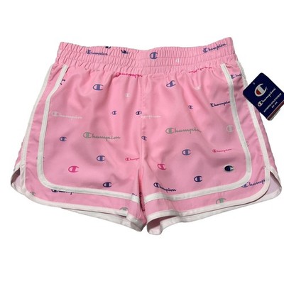 Champion Girls Youth Athletic Shorts L Pink Built-In Brief Gym NWT RunningActive
