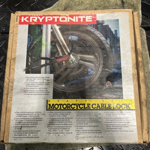 Old School Kryptonite Motorcycle lock cable 80’s Brand New Harley FXR Wow