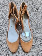 Damensandalette Keilpumps Tamaris Riemchen 39 neu orange Velourleder gepolstert