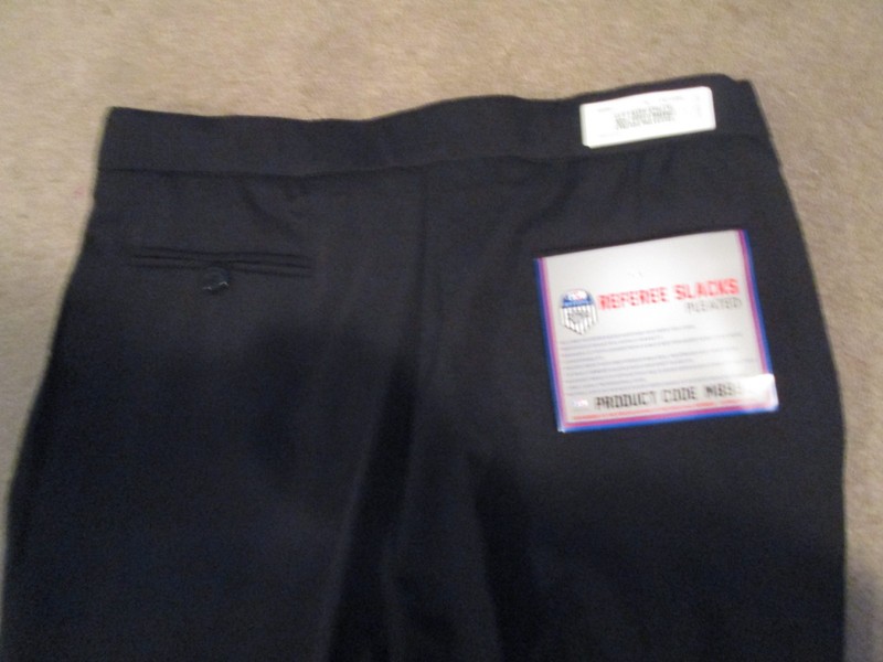 NEW OFFICIAL REFEREE BLACK SLACKS PLEATED CLIFF KEEN STRETCH POLYESTER 36