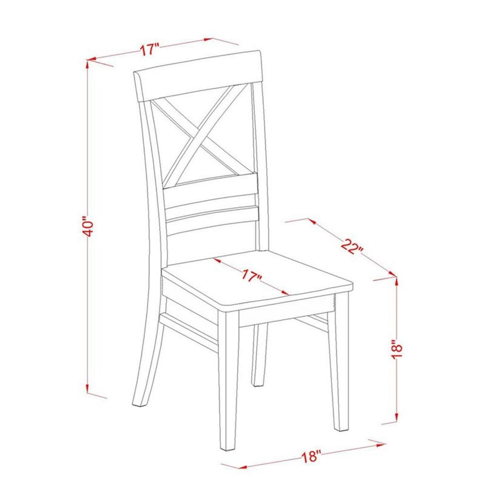 East West Furniture Dublin 5-piece Table and Dining Chairs in Buttermilk/Cherry