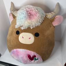 New Squishmallow CANDELA The Highland Cow 16" Valentines Brown