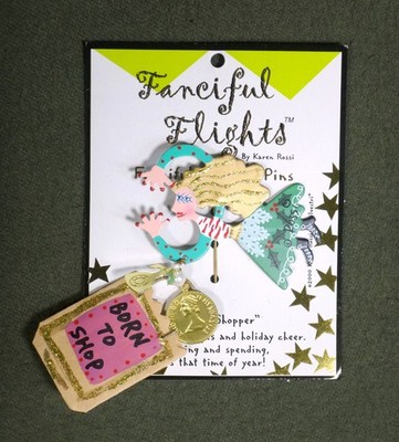 artist KAREN ROSSI for SILVESTRI pin brooch BARGAIN HUNTER Fanciful Flights 2000